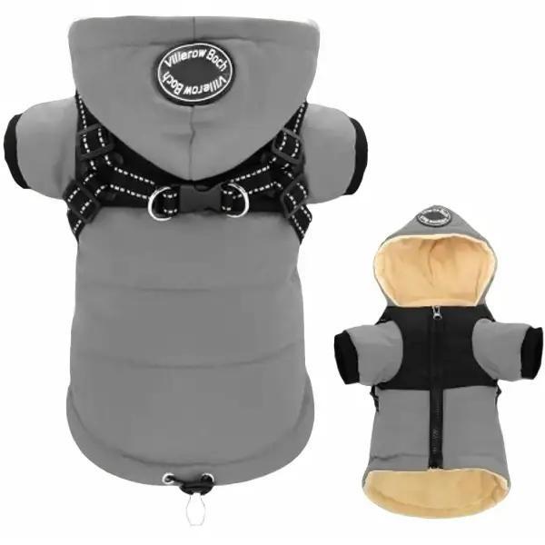 Luxury Dog Coat with attached Harness