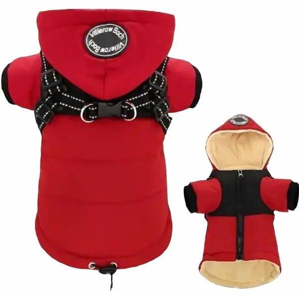 Luxury Dog Coat with attached Harness