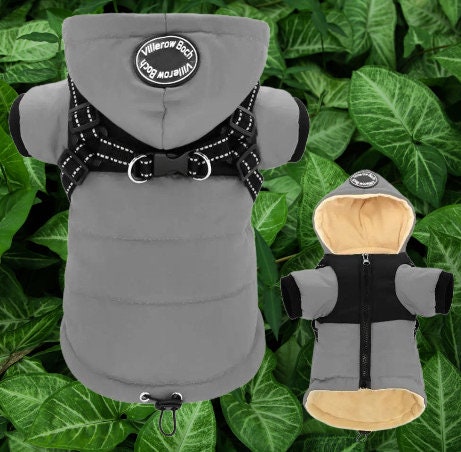 Luxury Dog Coat with attached Harness