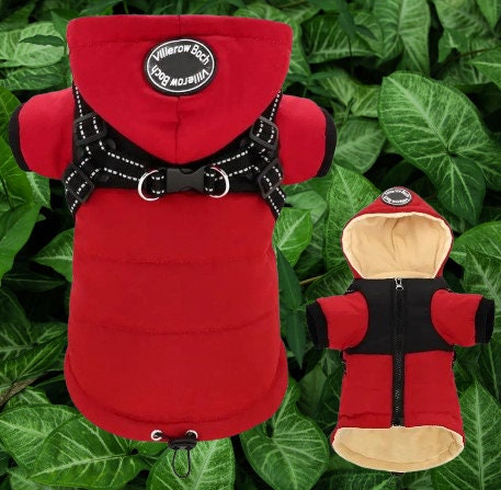 Luxury Dog Coat with attached Harness