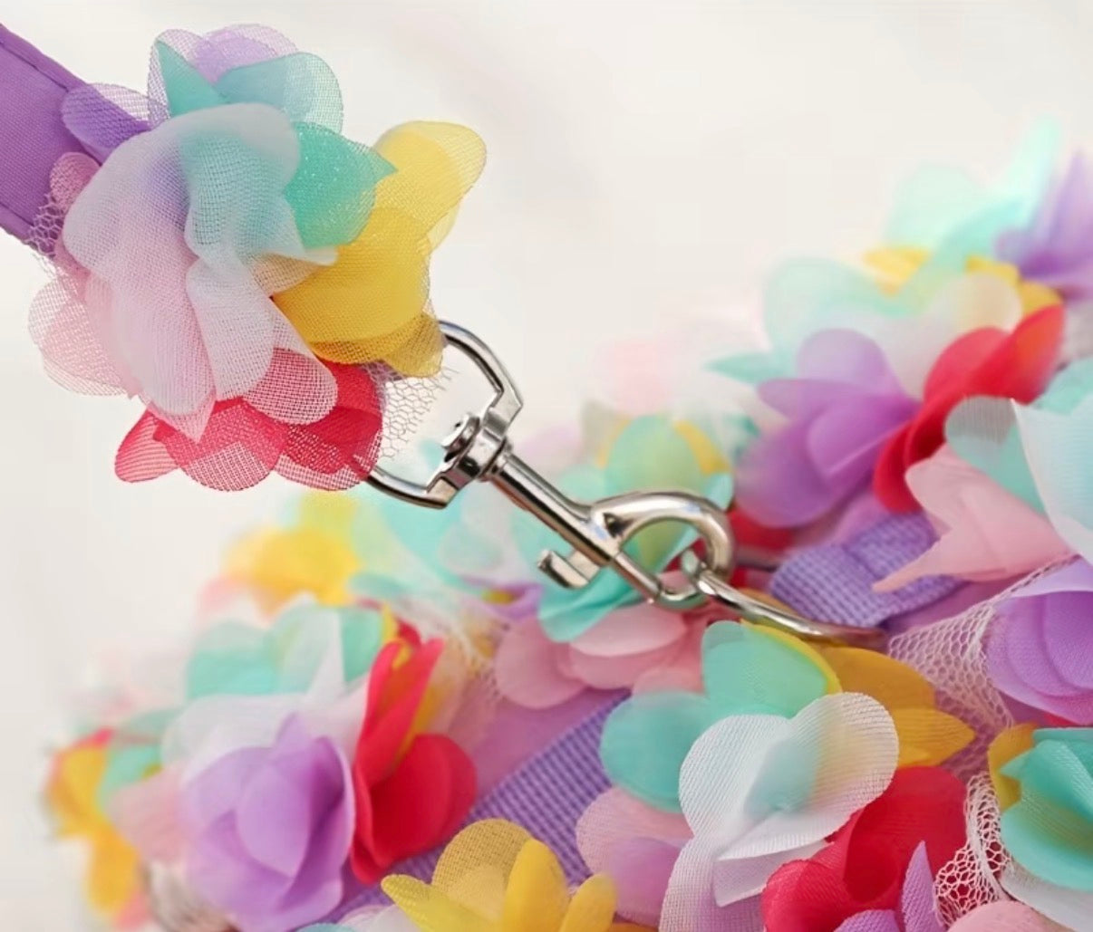 3D Flower Pet Harness and Lead Set - Eye-Catching Design