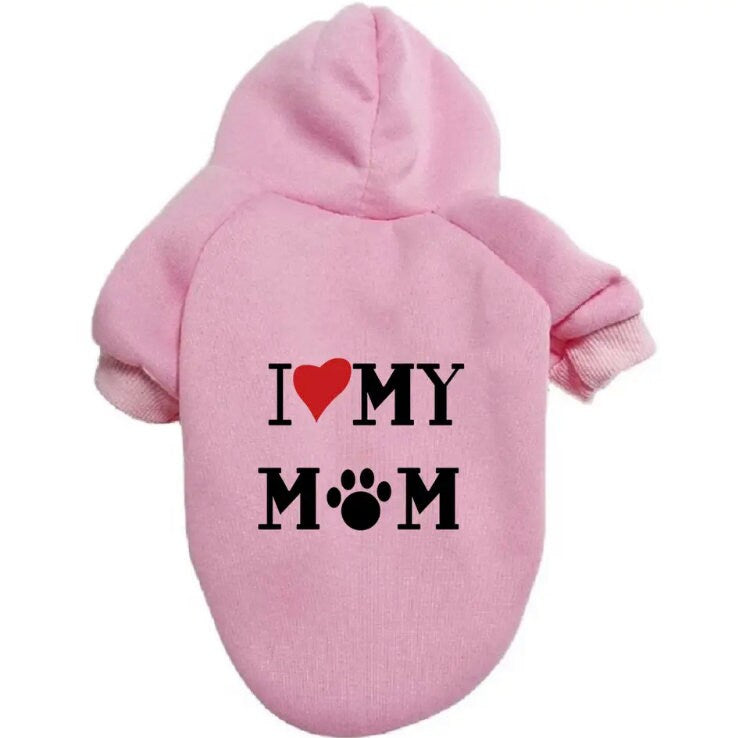 I Love My Mom Pet Hoodie